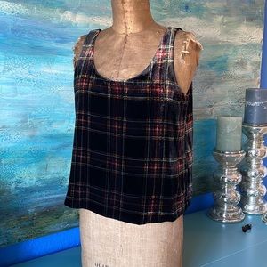 NWT J. Crew Velvet Tartan Plaid Tank Top